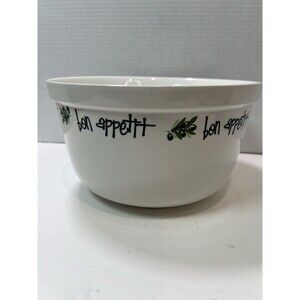 Heavy Duty Pasta Serving Bowl California Pantry Olives "bon appetit" Spaghetti